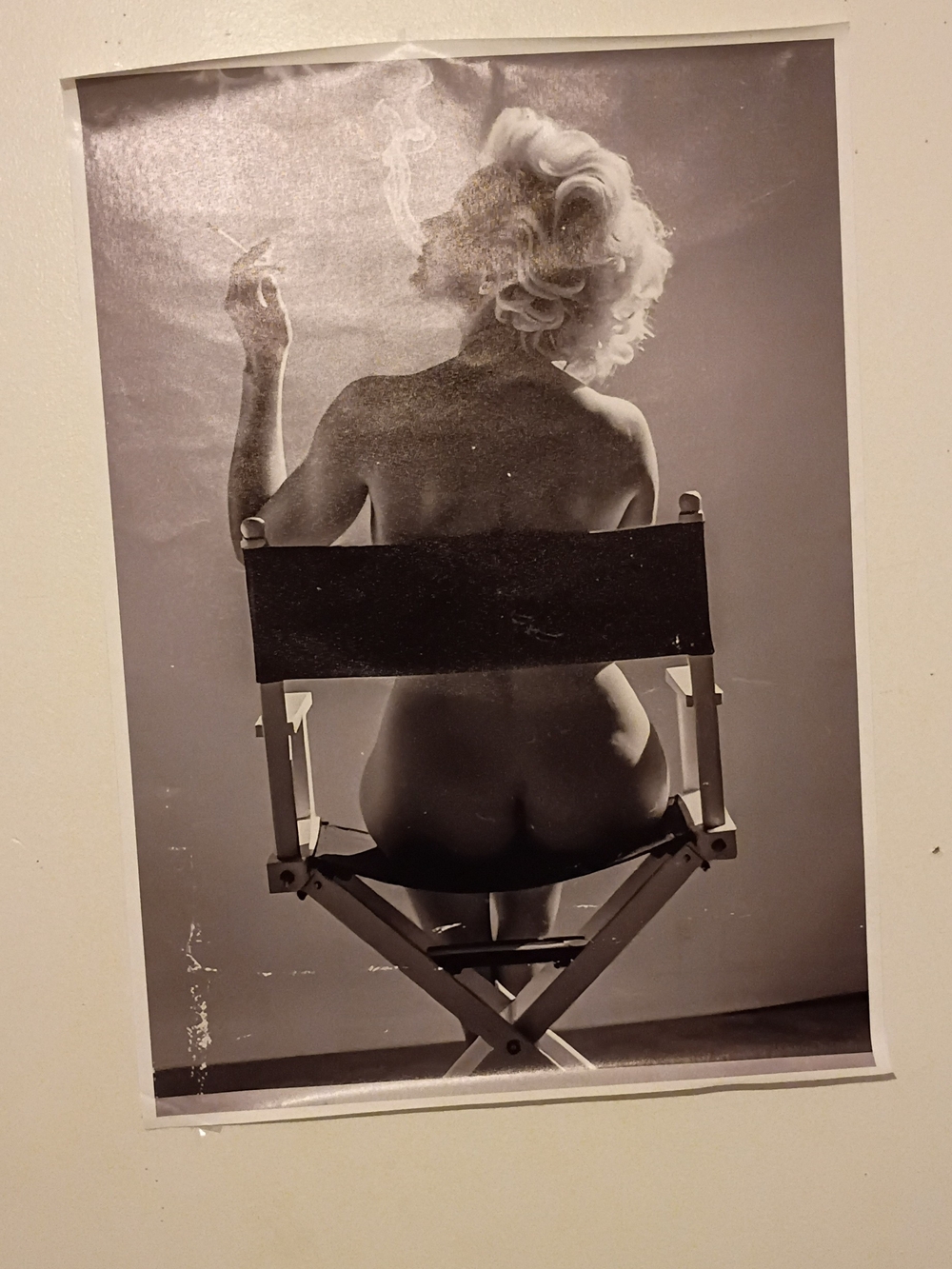 Marilyn Monroe Black & White Vintage Director's Chair Vinyl Photo Print